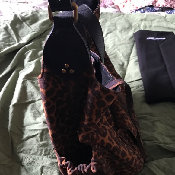 NWOT - Jerome Dreyfuss Léopard Chamois Split Suede Helmut Hobo - Picture 9 of 10